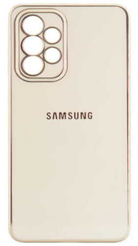 Силиконовый чехол для Samsung Galaxy A33/A336 глянцевый с окантовкой белый