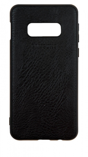 Силиконовый чехол для Samsung Galaxy S10e/G970 кожаный с логотипом черный