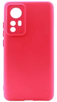Силиконовый чехол для Xiaomi 12/12X soft с защитой камеры неоновый розовый