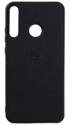 Силиконовый чехол для Huawei P40 Lite E/Honor 9C кожа с лого черный