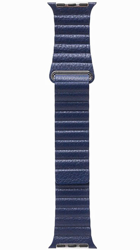 Ремешок на руку для Apple Watch 42-44mm кожа с магнитом синий
