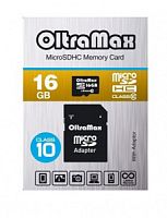 16GB карта памяти MicroSDHC class10 OltraMax +SD адаптер OM016GCSDHC10 чёрный