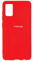 Силиконовый чехол для Samsung Galaxy A41/A415 с лого красный