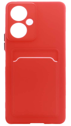 Силиконовый чехол для Tecno Camon 19 Pro с кардхолдером красный