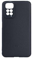 Силиконовый чехол для Xiaomi Redmi Note 11 кожа с лого черный