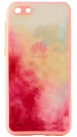 Силиконовый чехол для Huawei Honor 7A/Y5 (2018) стеклянный краски розовый