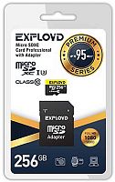 256GB карта памяти Exployd microSDXC Class 10 UHS-1 Premium (U3) с адаптером SD 95 MB/s