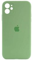Силиконовый чехол Soft Touch для Apple iPhone 11 с защитой камеры лого светло-зеленый