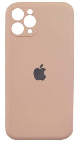 Силиконовый чехол Soft Touch для Apple iPhone 11 Pro с защитой камеры бледно-розовый