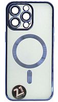 Силиконовый чехол для Apple iPhone 15 Pro Max magsafe синий