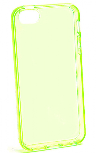 Накладка силиконовая для iPhone 5  прозрачная зеленая
