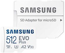 Флеш-карта Samsung micro SD 512 Gb EVO PLUS (MB-MC512KA) + адаптер Class 10