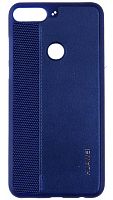 Силиконовый чехол для Huawei Honor 7C Pro кожа с перфорацией синий