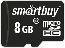 8GB карта памяти MicroSDHC class10 Smart Buy (без адаптеров)