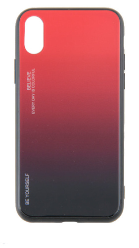 Чехол для Apple iPhone X/XS градиент (красно-черный)