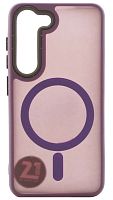 Силиконовый чехол MagSafe для Samsung Galaxy S23 матовый фиолетовый