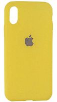 Силиконовый чехол для Apple iPhone X/XS матовый с блестками желтый