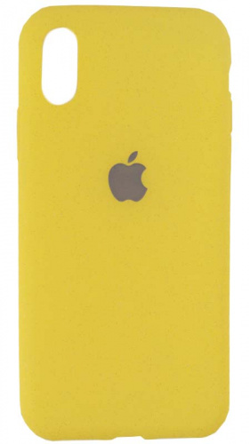 Силиконовый чехол для Apple iPhone X/XS матовый с блестками желтый
