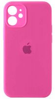Силиконовый чехол Soft Touch для Apple iPhone 12 mini с защитой камеры неоновый розовый