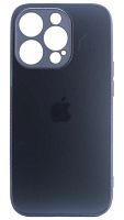 Силиконовый чехол для Apple iPhone 14 Pro матовое стекло черный