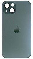 Силиконовый чехол для Apple iPhone 13 матовое стекло с линзами зеленый
