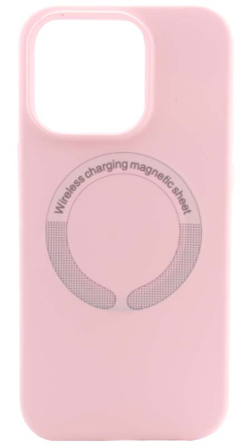 Силиконовый чехол для Soft Touch Apple iPhone 14 Pro MagSafe розовый