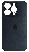 Силиконовый чехол для Apple iPhone 15 Pro кожа с лого синий