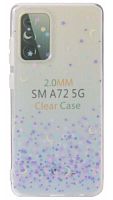 Силиконовый чехол для Samsung Galaxy A72/A725 звездочки голубой градиент