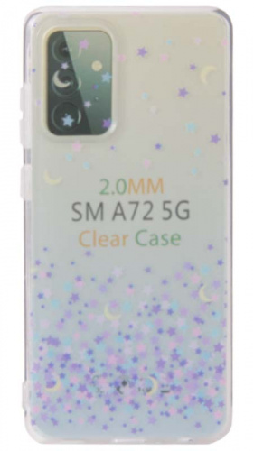 Силиконовый чехол для Samsung Galaxy A72/A725 звездочки голубой градиент