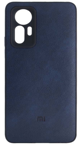 Силиконовый чехол для Xiaomi Mi 12 Lite кожа с лого синий