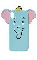 Силиконовый чехол для Apple Iphone XR Фигурный Слоненок голубой