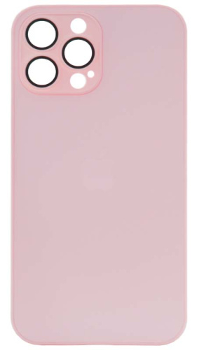 Силиконовый чехол для Apple iPhone 13 Pro Max матовое стекло с линзами розовый