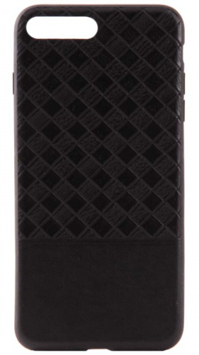 Силиконовый чехол для Apple iPhone 7 Plus/8 Plus плетённая кожа чёрный