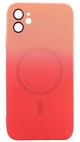 Силиконовый чехол для Apple iPhone 11 MagSafe с защитой линз розовый/малиновый