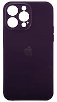Силиконовый чехол для Apple iPhone 14 Pro Max стеклянный с защитой камеры фиолетовый