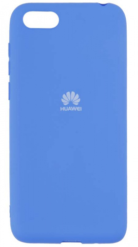 Силиконовый чехол для Huawei Honor 7A/Y5 (2018) с лого светло-синий