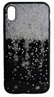 Силиконовый чехол для Apple iPhone XS Max Снег черный