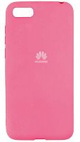 Силиконовый чехол для Huawei Honor 7A/Y5 (2018) с лого розовый