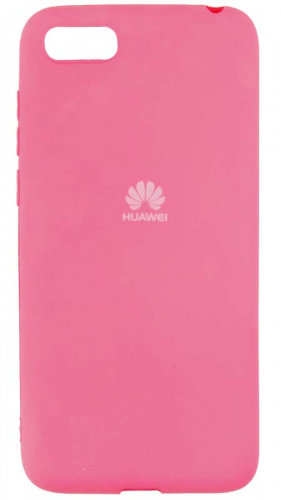 Силиконовый чехол для Huawei Honor 7A/Y5 (2018) с лого розовый