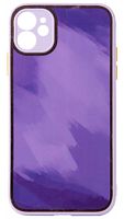 Силиконовый чехол для Apple iPhone 11 тай-дай фиолетовый