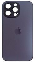 Силиконовый чехол для Apple iPhone 14 Pro Max матовое стекло с линзами фиолетовый