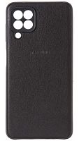 Силиконовый чехол для Samsung Galaxy A22/A225 кожа с лого черный