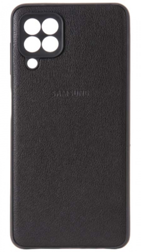 Силиконовый чехол для Samsung Galaxy A22/A225 кожа с лого черный