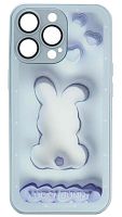 Силиконовый чехол для Apple iPhone 13 Pro стеклянный с защитой линз bunny