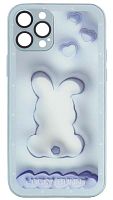 Силиконовый чехол для Apple iPhone 12 Pro стеклянный с защитой линз bunny