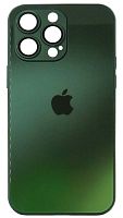 Силиконовый чехол для Apple iPhone 14 Pro Max стекло градиентное зеленый