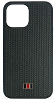 Силиконовый чехол  для Apple iPhone 13 Pro Max плетенка косичка черный