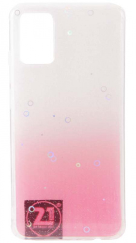 Силиконовый чехол для Samsung Galaxy A02S/A025 с блестками градиент розовый