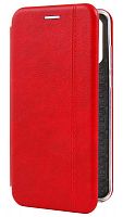 Чехол-книга OPEN COLOR для Huawei P30 Lite с прострочкой красный