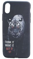 Силиконовый чехол для Apple iPhone X/XS фосфор животные тигр
